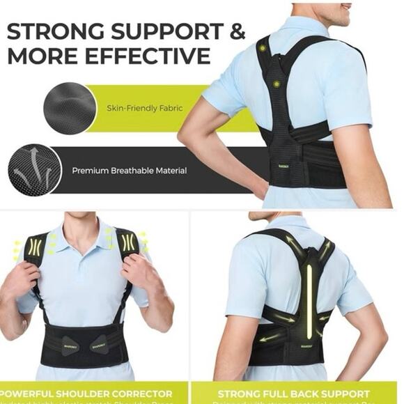 Posture Corrector Back Relief Should Upper Lower Pain Adjustable Back Brace - Picture 3 of 4